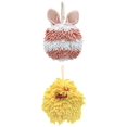 thumbnail image 1 of Unique Bargains 2 Pcs Fluffy Hand Towel 7" x 7" Yellow Pink, 1 of 4
