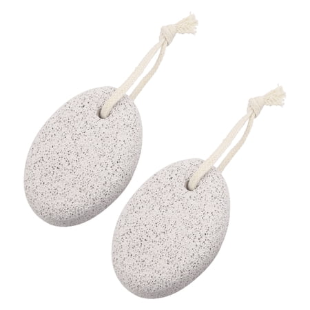 Unique Bargains 2 Pcs Foot Care Exfoliating Scrub Stone Pedicure Scrubber Natural Pumice Stone Foot File