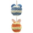 thumbnail image 1 of Unique Bargains 2 Pcs Fuzzy Ball Absorbent Chenille Hand Towels 7" x 7" Blue/Orange, 1 of 4