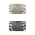 thumbnail image 1 of Unique Bargains 2 Pcs Geometric Patterns Bathroom Mats Absorbent Non-Slip Bath Rugs Dark Grey/Grey 16" x 24", 1 of 6