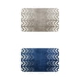 thumbnail image 1 of Unique Bargains 2 Pcs Geometric Patterns Bathroom Mats Absorbent Non-Slip Bath Rugs Grey/Blue 20" x 32", 1 of 6