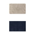 thumbnail image 1 of Unique Bargains 2 Pcs Geometry Absorbent Bathroom Rug Dark Blue/Khaki 20" x 32", 1 of 6