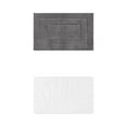 thumbnail image 1 of Unique Bargains 2 Pcs Geometry Absorbent Bathroom Rug Dark Gray/White 20" x 32", 1 of 6