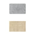 thumbnail image 1 of Unique Bargains 2 Pcs Geometry Absorbent Bathroom Rug Khaki/Light Gray 20" x 32", 1 of 6