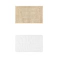 thumbnail image 1 of Unique Bargains 2 Pcs Geometry Absorbent Bathroom Rug Khaki/White 20" x 32", 1 of 6