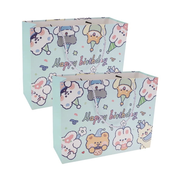 Unique Bargains 2 Pcs Gift Bags Cartoon Animal Gift Packaging Blue