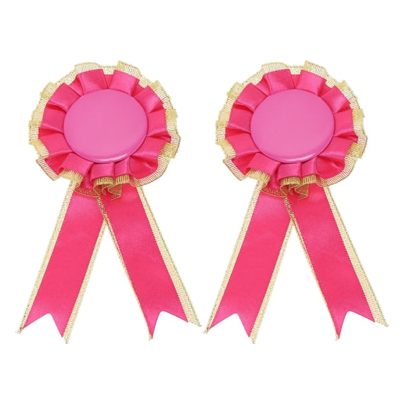 Unique Bargains 2 Pcs Graduation Party Ribbon Corsage Reusable Graduation Party Corsage Gold Tone Rose Red