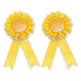 thumbnail image 1 of Unique Bargains 2 Pcs Graduation Party Ribbon Corsage Reusable Graduation Party Corsage Silver Tone Orange, 1 of 6