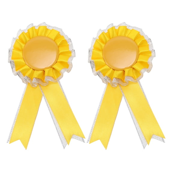 Unique Bargains 2 Pcs Graduation Party Ribbon Corsage Reusable Graduation Party Corsage Silver Tone Orange