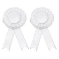 thumbnail image 1 of Unique Bargains 2 Pcs Graduation Party Ribbon Corsage Reusable Graduation Party Corsage Silver Tone White, 1 of 6