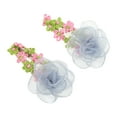 thumbnail image 1 of Unique Bargains 2 Pcs Hair Clip Grace Pastoral Style Mesh Flowers Duckbill Clip Blue, 1 of 5