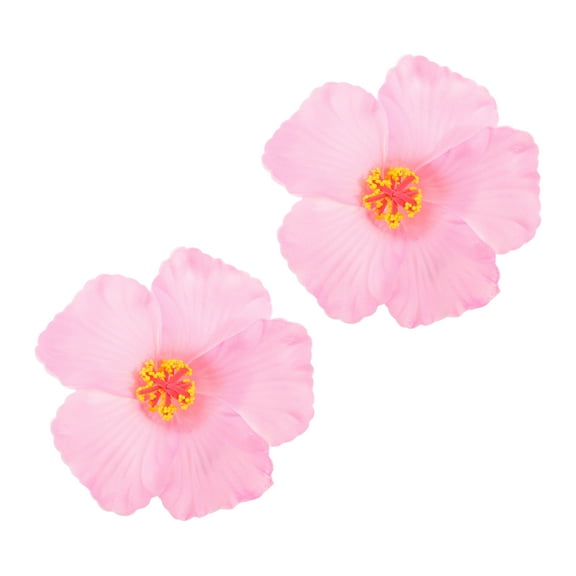 Unique Bargains 2 Pcs Hair Clip Grace Simulation Flower Duckbill Clip Pink