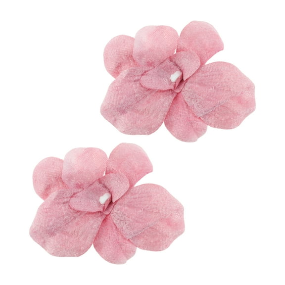 Unique Bargains 2 Pcs Hair Clip Grace Wind Butterfly Flowers Duckbill Clip Pink