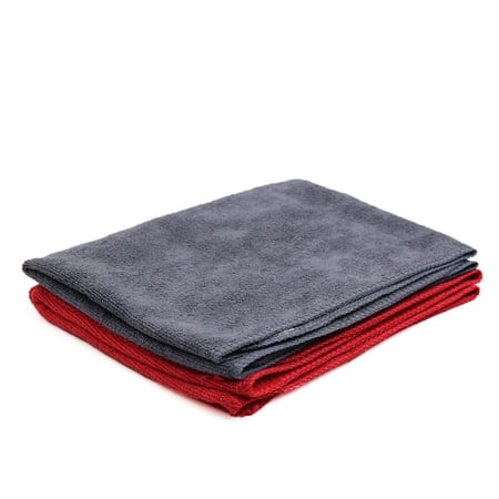 Unique Bargains 2 Pcs High Absorbing Synthetic Chamois Car Clean Cloth Towel Protective for Auto Door Glass Red Gray