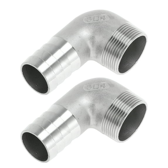 Unique Bargains 2 Pcs Hose Barb Fittings 1.5" BSP Female Pipe Fittings 1.5" OD for Air Water Oil Gas Fuel 304 Stainless Steel Silver Tone