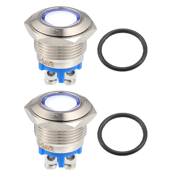 Unique Bargains 2 Pcs Interior Indicator Light Inner LED Signal Lamp for Car Truck Boat Durable 0.63" White