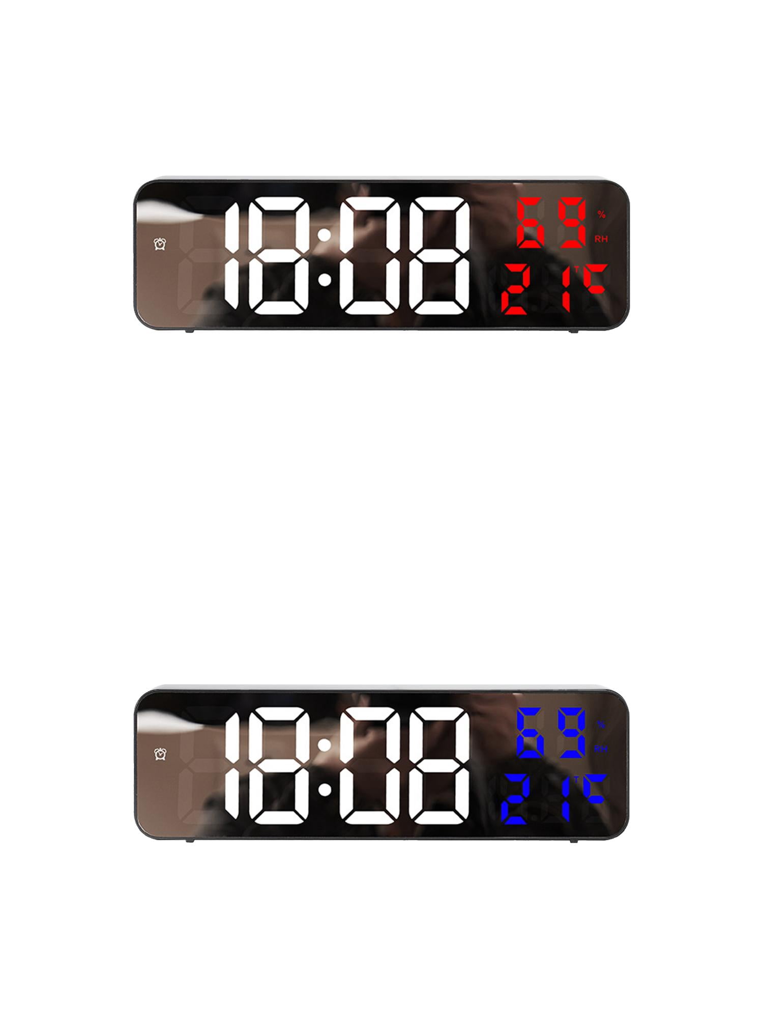 Unique Bargains 2 Pcs Large Silent Non Ticking Modern Wall Clocks 9 Inch Blue/Red