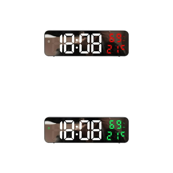 Unique Bargains 2 Pcs Large Silent Non Ticking Modern Wall Clocks 9 Inch Green/Red