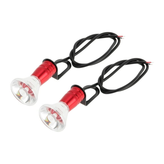 Unique Bargains 2 Pcs License Plate Light Led Tag Lamp for Car Motorcycle Waterproof Red License Plate Light