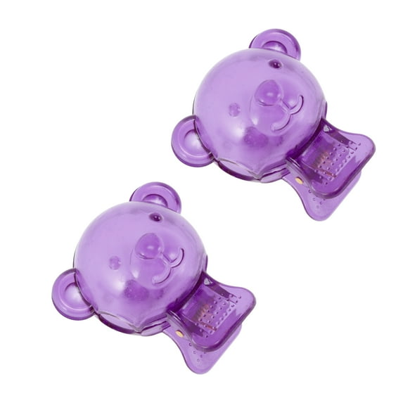 Unique Bargains 2 Pcs Lightweight Bears-Shaped Toothbrush Covers for Travel Plastic Blue