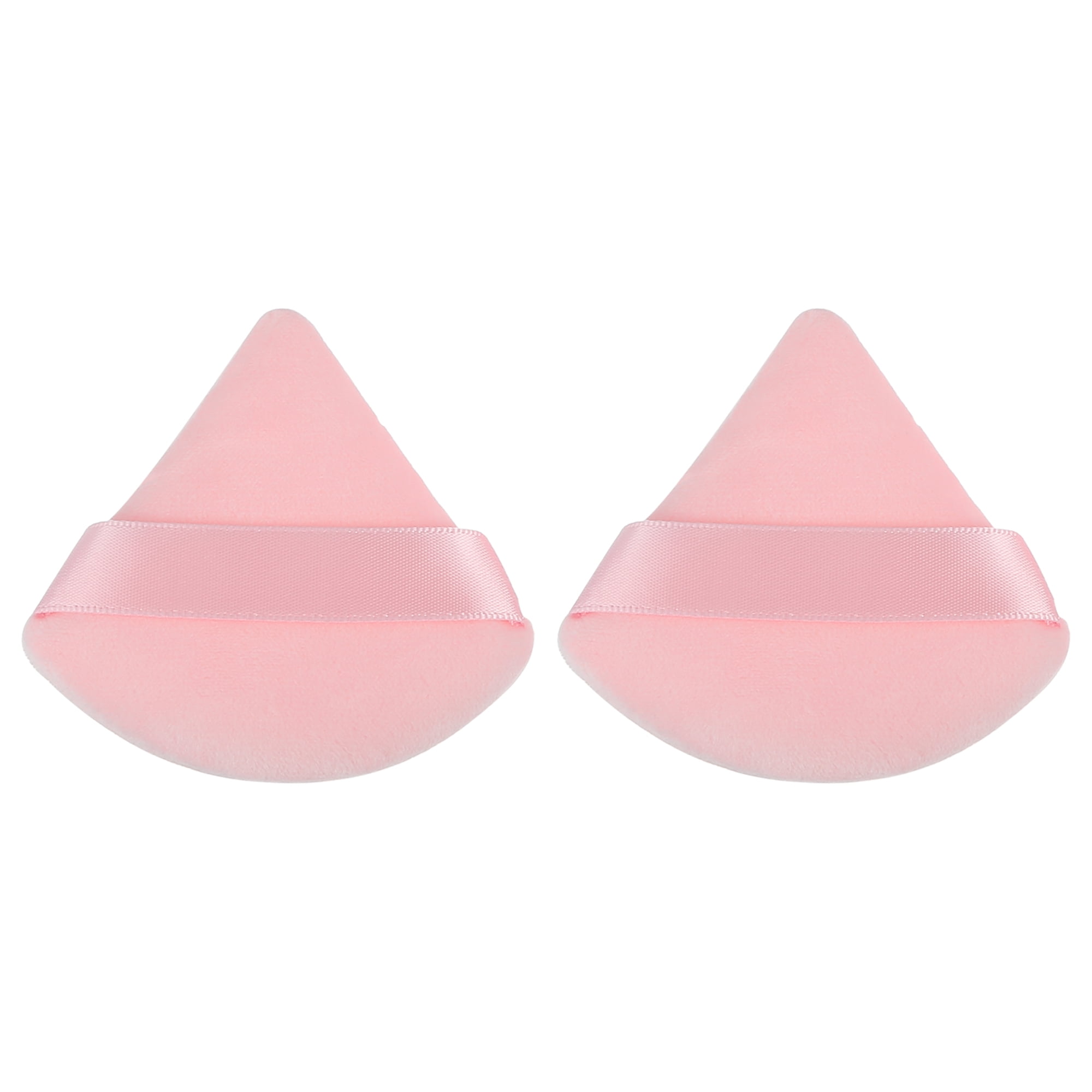 Unique Bargains 2 Pcs Loose  Puff Face Soft Triangle Puff Blender Makeup Tool Pink