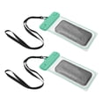 thumbnail image 1 of Unique Bargains 2 Pcs Luminous Mobile Waterproof Bag Green Universal Waterproof Case Compatible for Phone 4.92"x9.65", 1 of 6