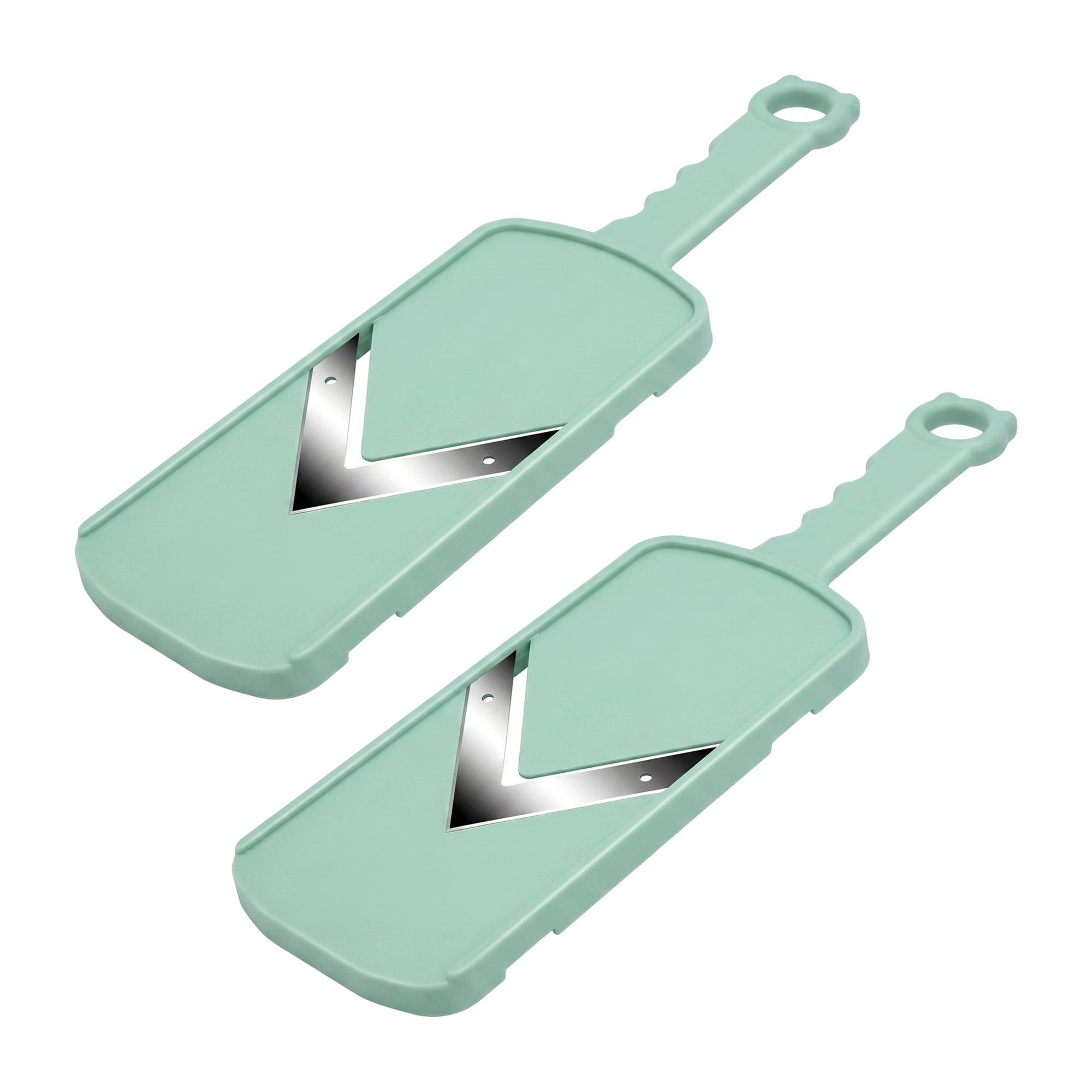 Unique Bargains 2 Pcs Mandoline Slicer for Kitchen Multifunctional Cutter Green 12.2"x3.6"