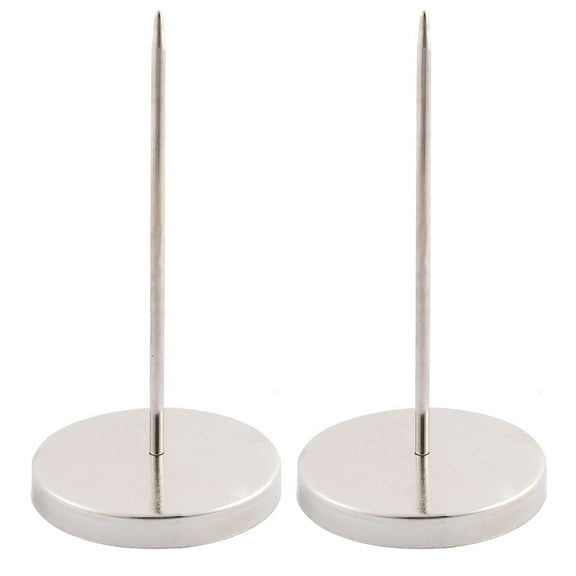 Unique Bargains 2 Pcs Metal 5.3 Bill Fork Paper Memo Check Note Holder Reception Counter Desk Silver Tone