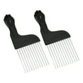 thumbnail image 1 of Unique Bargains 2 Pcs Metal Hair Pick Afro Comb for Curly Hair Afro Picks Hairdressing Styling Tool Black 6.50"x2.68", 1 of 5