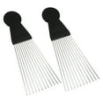 thumbnail image 1 of Unique Bargains 2 Pcs Metal Hair Pick Afro Comb for Curly Hair Afro Picks Hairdressing Styling Tool Black 8.07"x3.03", 1 of 7