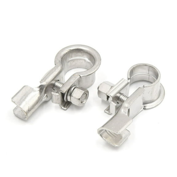 Unique Bargains 2 Pcs Metal Positive Negative Port Battery Terminals Clamps Connector Clips