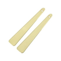 Unique Bargains 2 Pcs Mini Makeup Cosmetic Spoon Hangable Flat Shape Facial Mask Spatula Gold Tone