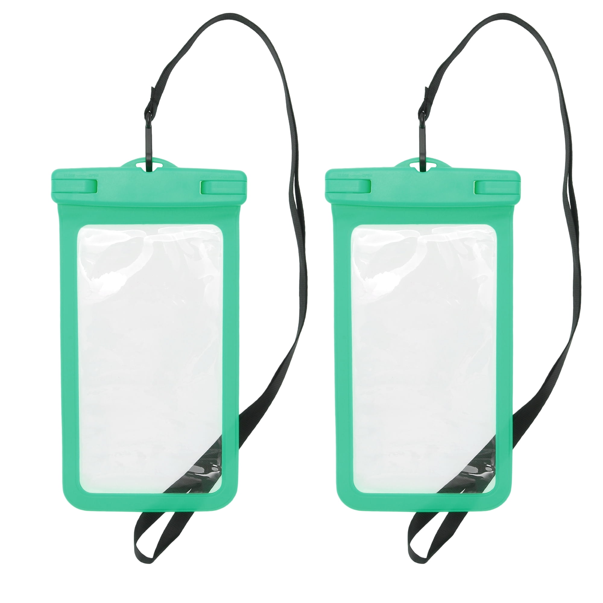 Unique Bargains 2 Pcs Mobile Bag Waterproof Case Compatible for Phone 4.53x8.27 Green