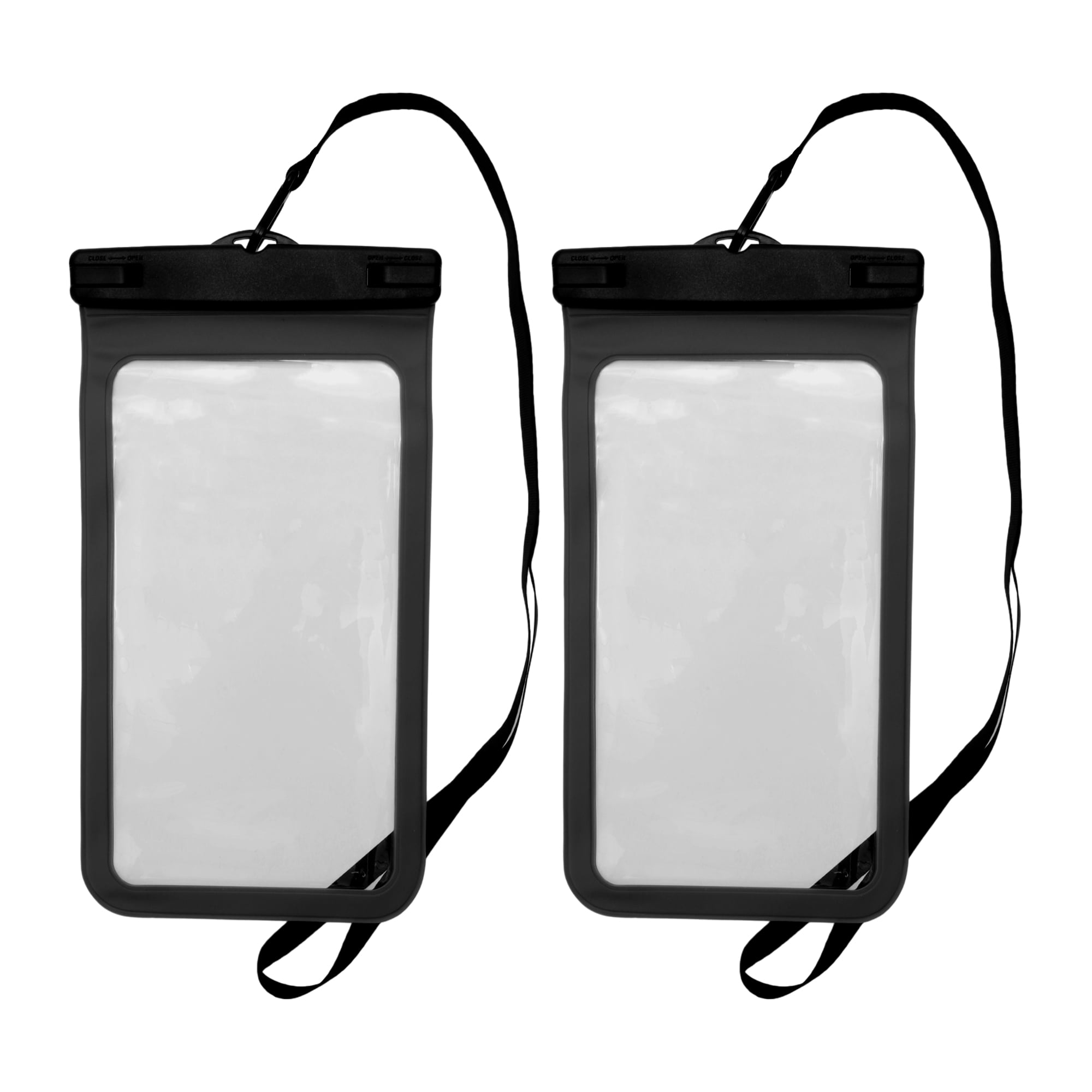 Unique Bargains 2 Pcs Mobile Bag Waterproof Case Compatible for Phone  5.51x10.43 Black