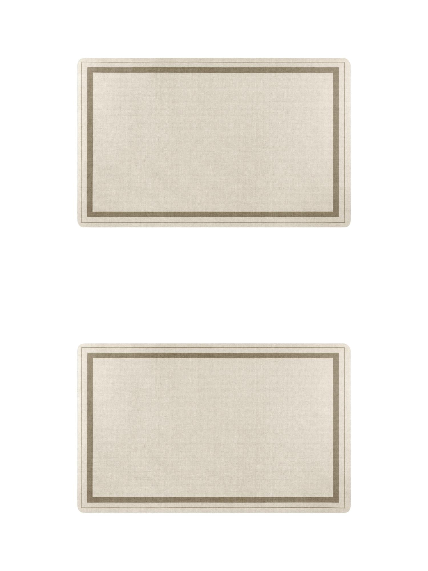 Unique Bargains 2 Pcs Modern Soft Comfort Kitchen Rugs Absorbent Non Slip Kitchen Mats Beige 24" x 36"