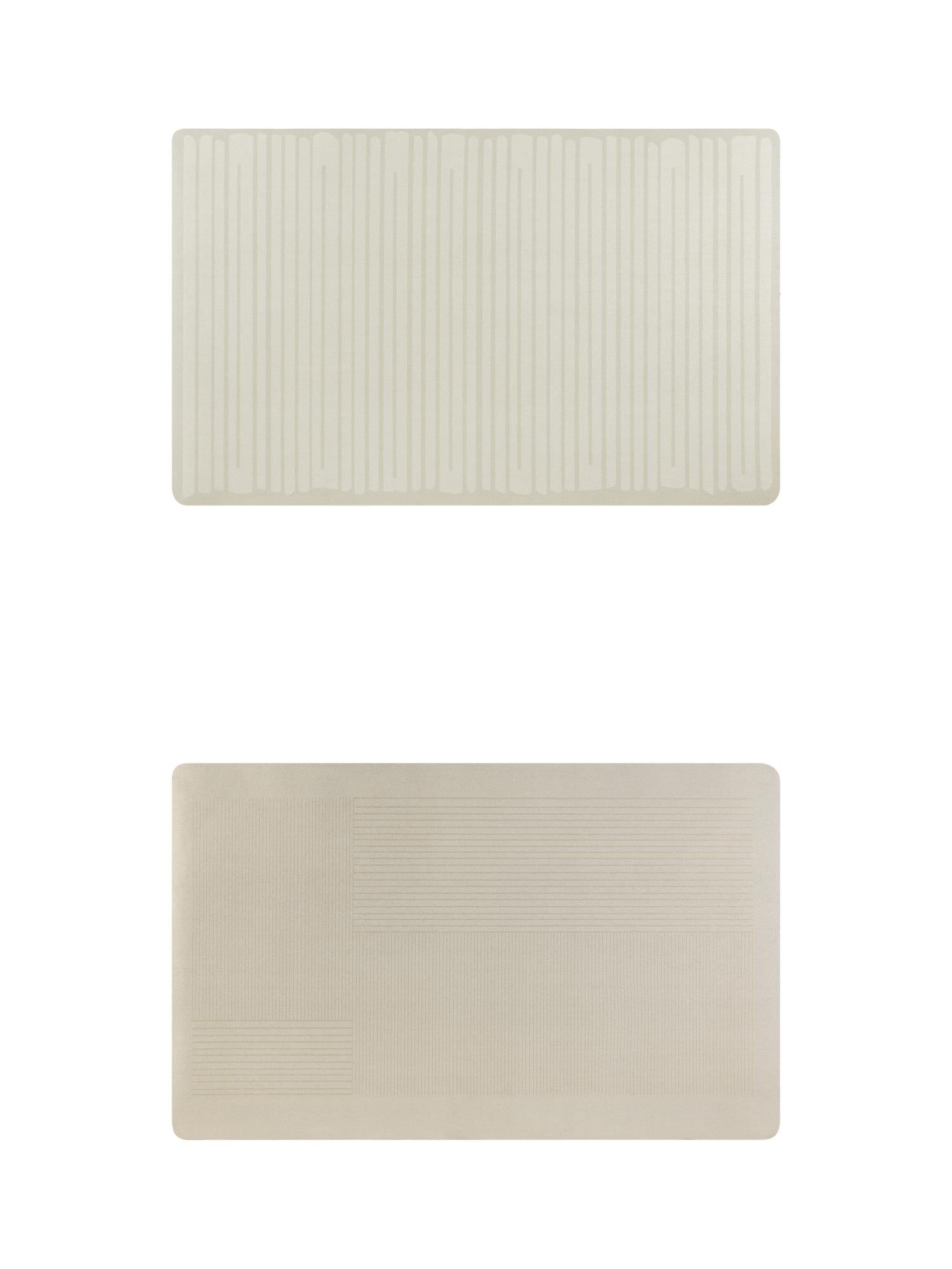 Unique Bargains 2 Pcs Modern Soft Comfort Kitchen Rugs Absorbent Non Slip Kitchen Mats Brown-1/White 20" x 32"