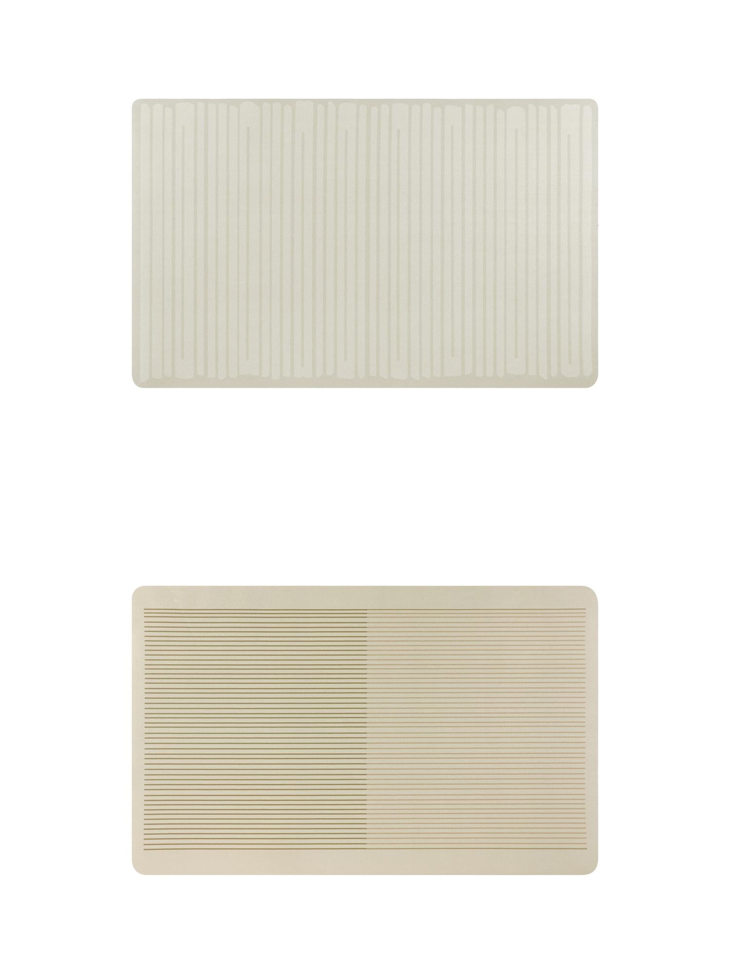 Unique Bargains 2 Pcs Modern Soft Comfort Kitchen Rugs Absorbent Non Slip Kitchen Mats Brown-2/White 20" x 32"