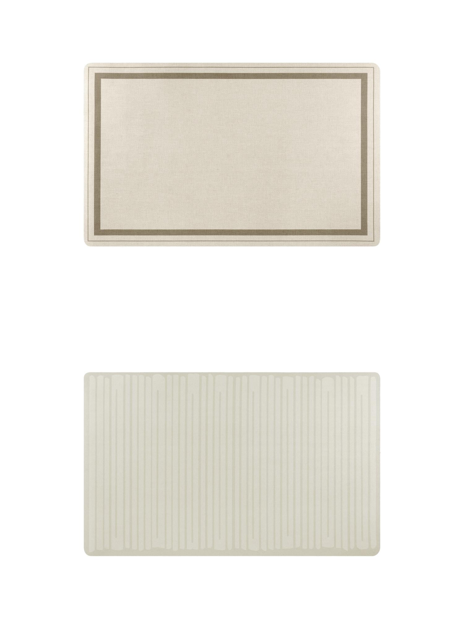 Unique Bargains 2 Pcs Modern Soft Comfort Kitchen Rugs Absorbent Non Slip Kitchen Mats White/Beige 24" x 36"