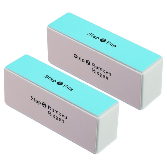 Unique Bargains 2 Pcs Nail Buffer Block Smooth Shine Block Stainless Steel 4 Colors