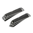 thumbnail image 1 of Unique Bargains 2 Pcs Nail Cutter Set for Men and Women Stainless Steel Black, 1 of 6