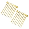 thumbnail image 1 of Unique Bargains 2 Pcs No Slip Hair Side Combs Accessories Metal 1.3" Gold Tone, 1 of 6