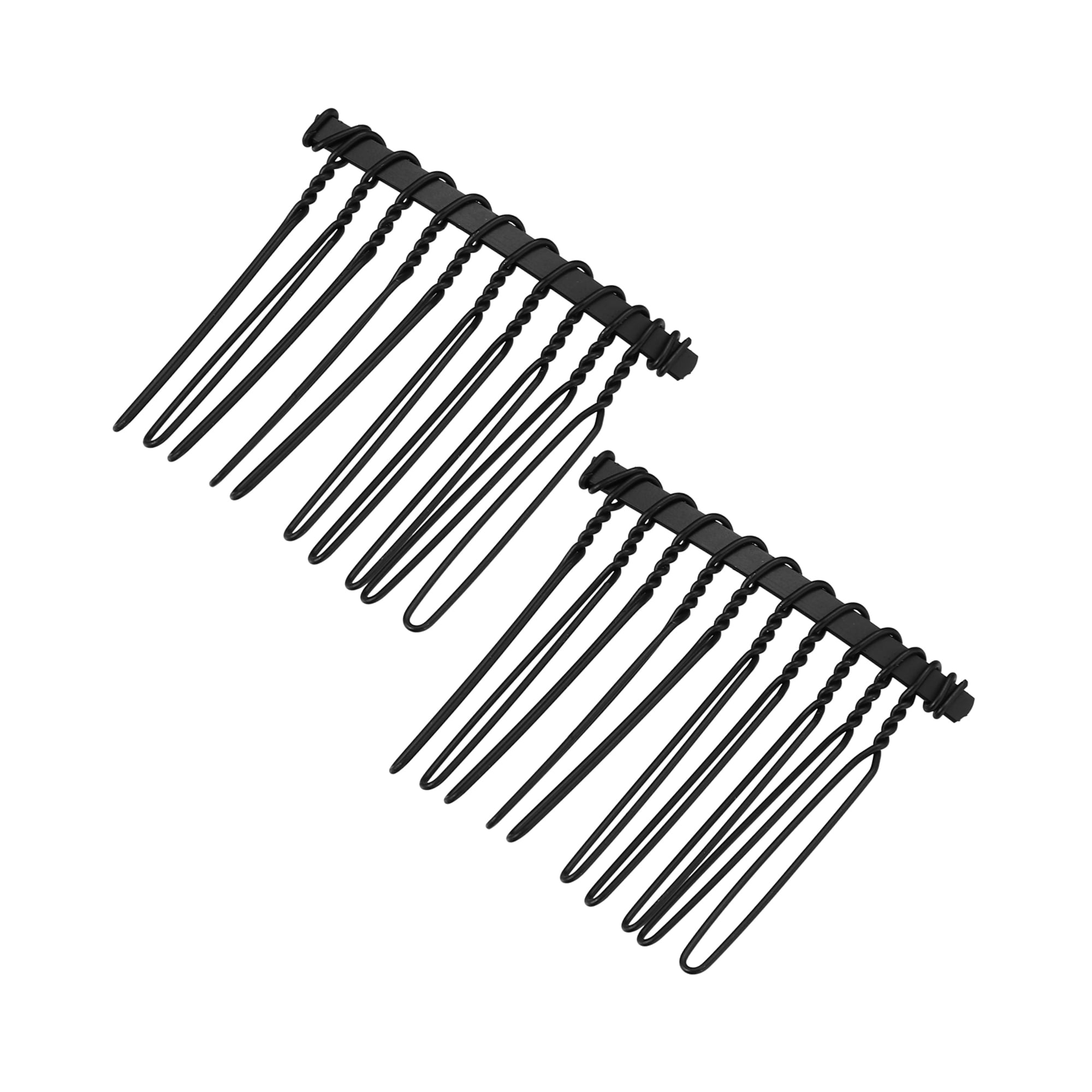 Unique Bargains 2 Pcs No Slip Hair Side Combs Accessories Metal 1.6" Black