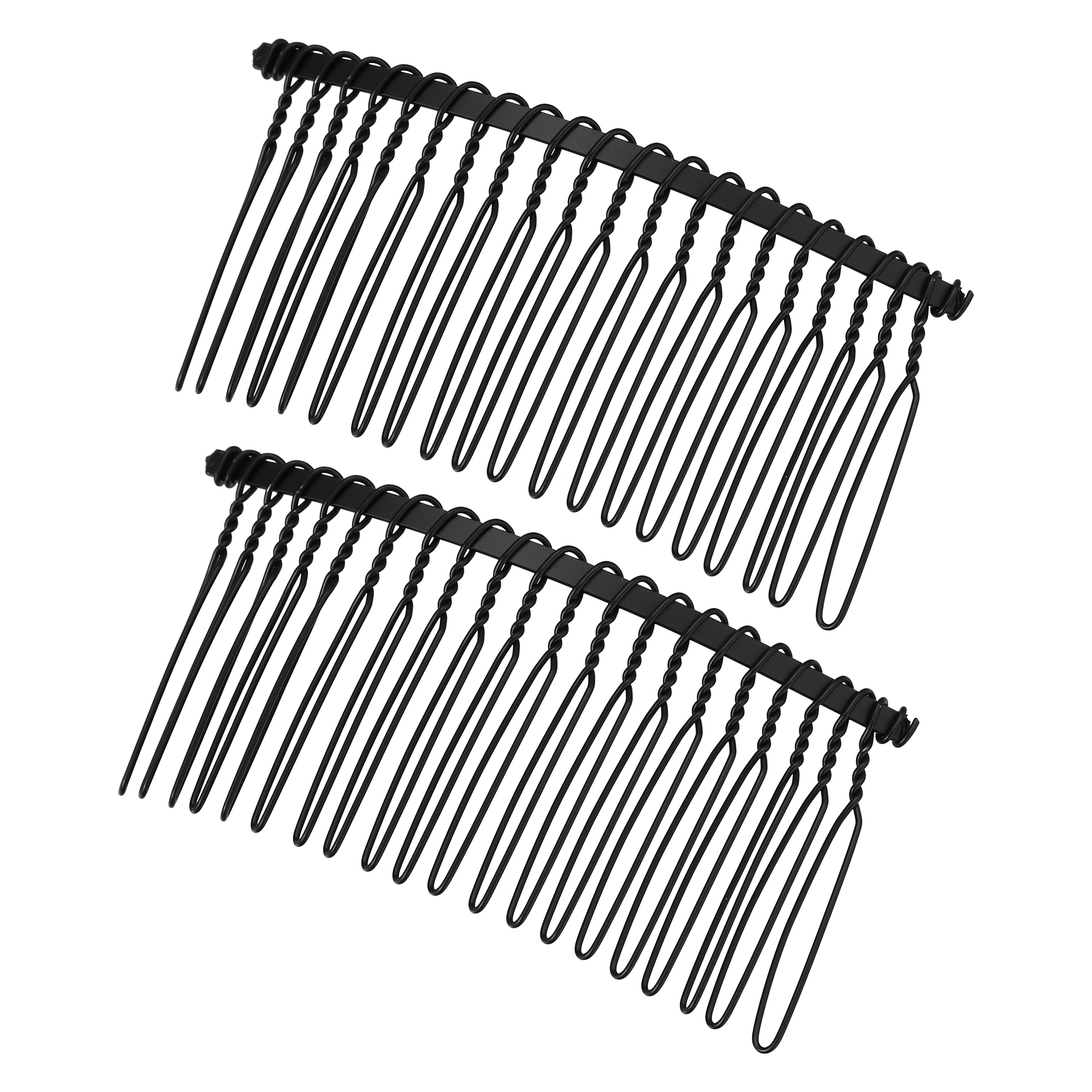Unique Bargains 12Pcs No Slip Hair Side Combs Accessories Metal 3" Gold