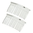 thumbnail image 1 of Unique Bargains 2 Pcs No Slip Hair Side Combs Accessories Metal 3" Silver, 1 of 6
