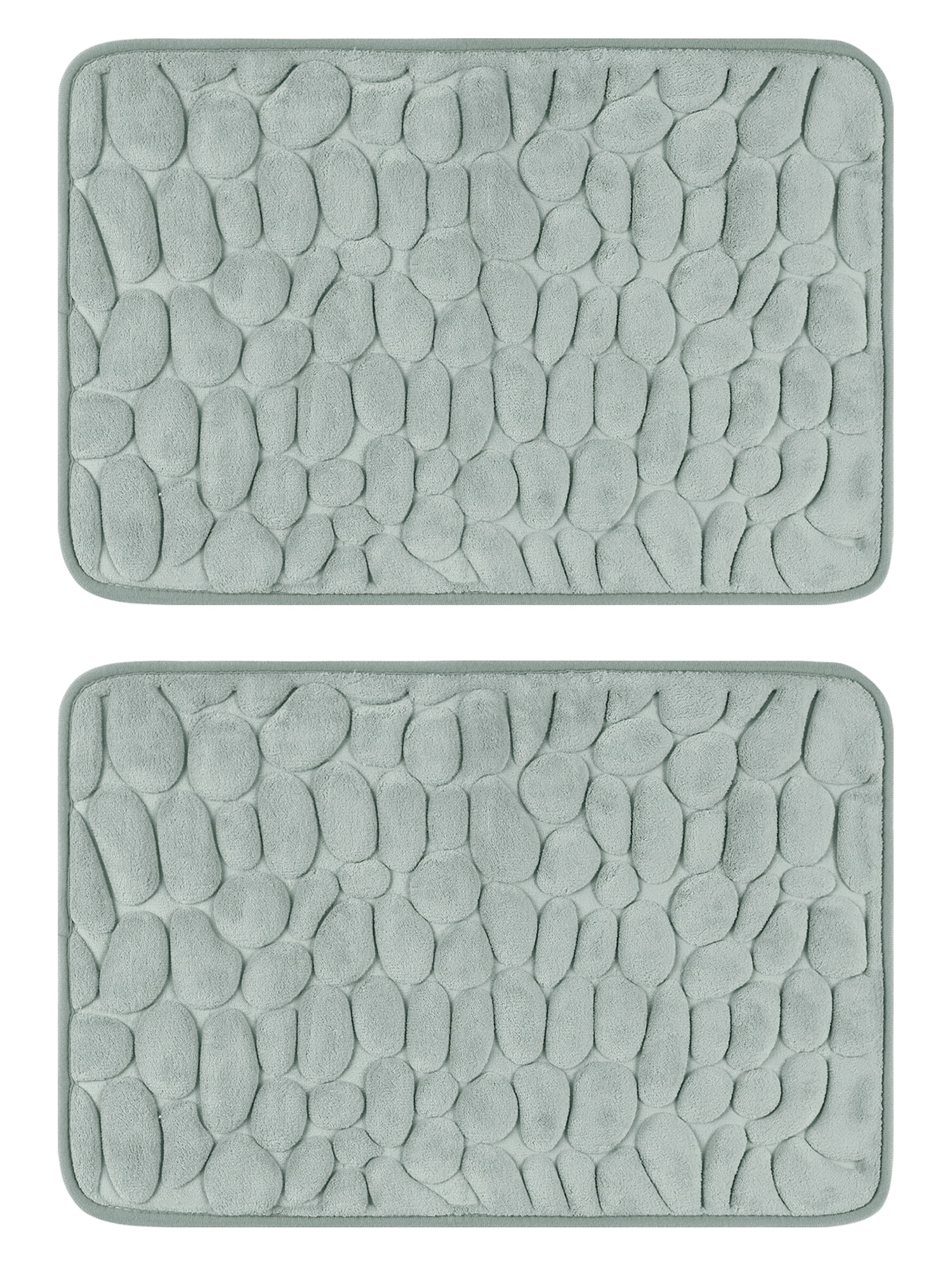 Unique Bargains 2 Pcs Non-Slip Memory Foam Bath Mat Soft Bathroom Rugs for Bathroom, Sink Grey 20" x 32"