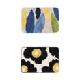 thumbnail image 1 of Unique Bargains 2 Pcs Non-Slip Quick Dry Bath Rugs Leaves-3/Flower-3 16" x 24", 1 of 6