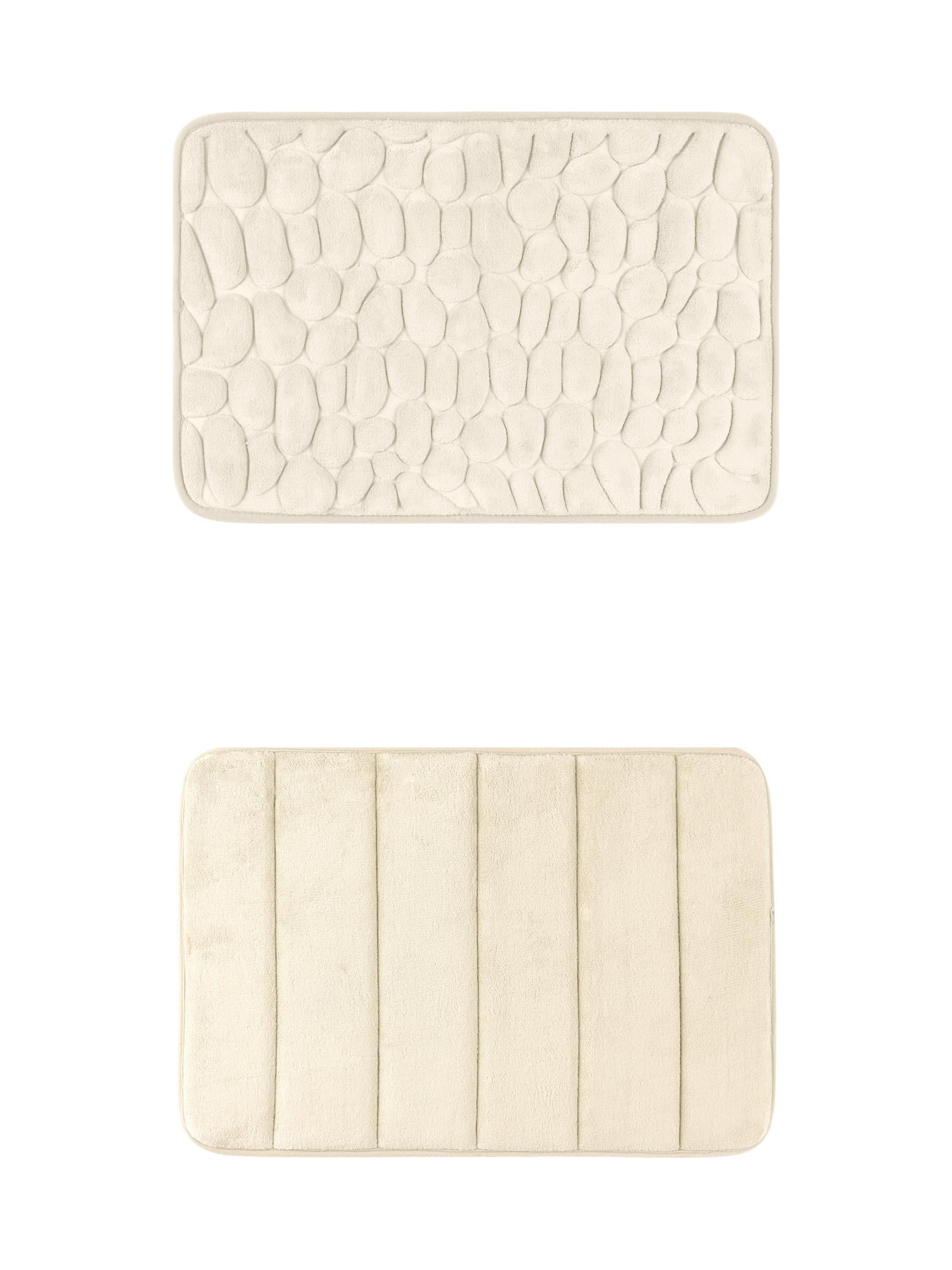 Unique Bargains 2 Pcs Non Slip Soft Bathroom Mat Khaki 16" x 24"