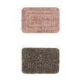 thumbnail image 1 of Unique Bargains 2 Pcs Non-Slip Soft Quick Dry Bath Rugs Brown/Pink 16" x 24", 1 of 5