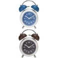 thumbnail image 1 of Unique Bargains 2 Pcs Old Fashioned Circle Loud Alarm Clock Blue/Brown, 1 of 5
