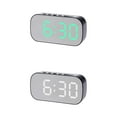 thumbnail image 1 of Unique Bargains 2 Pcs Oval Alarm Clock Snooze 5.1 x 2.6 x 1.4 in Black White/Black Green, 1 of 6